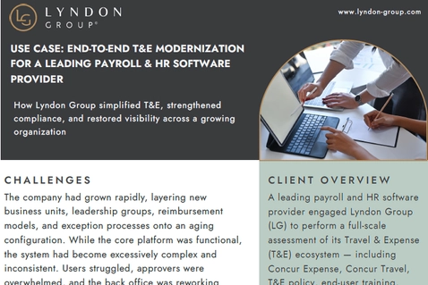 End-to-end T&E modernization for a leading payroll & HR software provider