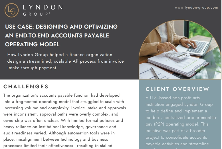 Designing and optimizing an end-to-end accounts payable operating model